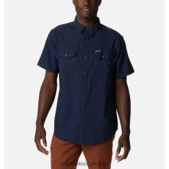 Columbia camisa columbia de manga corta color sólido utiliser ii colegial azul marino para hombre DV66DP6570 marina colegiada