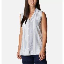 Columbia Camisa columbia sin mangas tejida Sun Drifter para mujer con rayas azul marino colegial DV66DP9440 raya azul marino colegiada