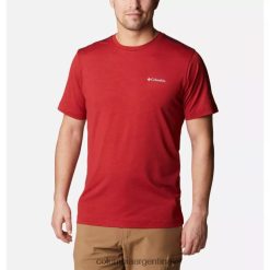 Columbia Camisa con cuello redondo Columbia Mountain Red Heather para hombre Tech Trail DV66DP8011 Brezo rojo de montaña