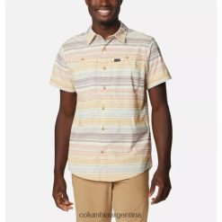 Columbia camisa de manga corta a cuadros newton ridge para hombre columbia light pasas a rayas atardecer DV66DP10821 puesta de sol a rayas con pasas claras