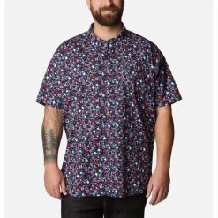 Columbia Camisa de manga corta estampada Rapid Rivers para hombre Big Columbia Brand Collegiate Navy Mini-biscus DV66DP1425 minibiscus colegiado azul marino