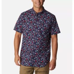 Columbia camisa de manga corta estampada rapid rivers para hombre collegiate navy mini-biscus columbia DV66DP7150 minibiscus colegiado azul marino