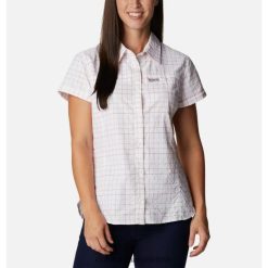 Columbia Camisa de manga corta novedosa Silver Ridge para mujer con rejilla de elevación blanca Columbia DV66DP7960 cuadrícula de elevación blanca