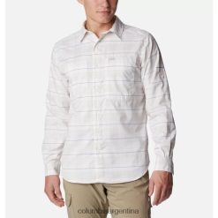 Columbia Camisa de manga larga a cuadros Columbia White Trail Crossing Silver Ridge Utility Lite a cuadros para hombre DV66DP10519 cuadros de cruce de senderos blancos