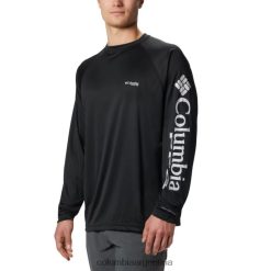 Columbia Camisa de manga larga Columbia pfg terminal tackle para hombre con logo negro/gris frío DV66DP11222 logo negro gris frío