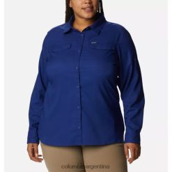 Columbia Camisa de manga larga Columbia Silver Ridge Lite de zafiro oscuro para mujer talla grande DV66DP6959 zafiro oscuro