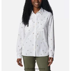 Columbia Camisa de manga larga con estampado utilitario Silver Ridge de Columbia para mujer blanco/baja blitz DV66DP10946 bombardeo baja blanco