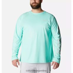 Columbia camisa de manga larga pfg terminal deflector para hombre big columbia electric turquesa/cool grey DV66DP1953 turquesa eléctrico gris frío