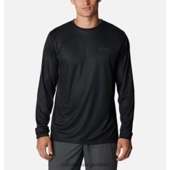 Columbia camisa de manga larga pfg terminal tackle fish flag para hombre negro/grafito can fish columbia DV66DP7810 Lata de grafito negro para pescar.
