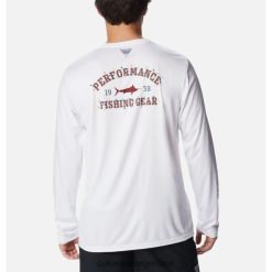 Columbia camisa de manga larga universitaria pfg terminal tackle para hombre blanco/rojo jasper vacaciones columbia DV66DP4956 vacaciones de jaspe rojo blanco