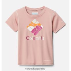 Columbia Camisa gráfica de manga corta Columbia Zero Rules para niña con gema rosa sintética DV66DP3806 escape de gema rosa falsa