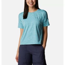 Columbia Camiseta de manga corta Columbia Sea Wave Heather para mujer Weekend Adventure DV66DP9793 brezo de las olas del mar