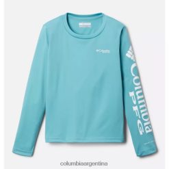 Columbia camiseta de manga larga columbia para niña con logo sea wave/blanco pfg tidal DV66DP2844 logotipo de ola de mar blanco