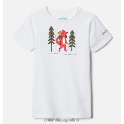 Columbia Camiseta gráfica de manga corta Columbia Mission Lake para niña Foxy Pack blanco DV66DP9410 manada de zorros blancos