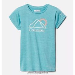 Columbia Camiseta gráfica de manga corta Mission Peak para niña marca Columbia Heather Bright Peaks con ola de mar DV66DP3815 mar ola brezo picos brillantes