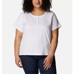 Columbia Camiseta henley de punto de zafiro para mujer de la marca Columbia talla grande blanca DV66DP4166 blanco