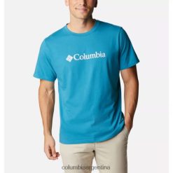 Columbia Camiseta orgánica informal con gráfico Lodge para hombre con logo básico Columbia Deep Marine/CSC DV66DP13609 logotipo básico de csc marino profundo