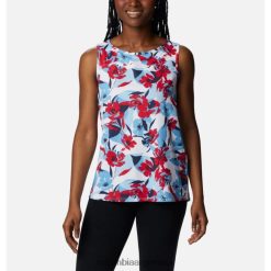 Columbia Camiseta sin mangas Columbia Red Lily/Pop Flora Chill River para mujer DV66DP2329 flora pop lirio rojo