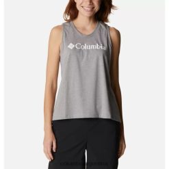 Columbia Camiseta sin mangas con gráfico informal North Cascades de Columbia de marca Monument Heather/White para mujer DV66DP12167 monumento de marca blanca