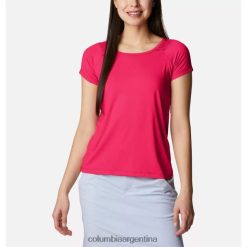 Columbia Camiseta técnica columbia red hibiscus heather mujer pico a punto ii DV66DP11557 brezo de hibisco rojo