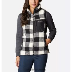 Columbia Chaleco Columbia West Bend para mujer con estampado de cuadros de tiza. DV66DP3014 impresión de cheques de tiza