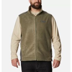 Columbia Chaleco polar Columbia Steens Mountain para hombre, color verde piedra grande/tiburón. DV66DP1016 tiburón verde piedra