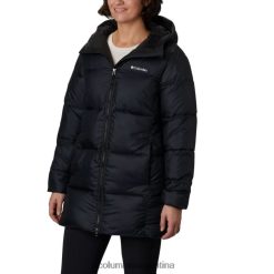 Columbia Chaqueta acolchada de media altura con capucha y capucha para mujer de Columbia negra DV66DP11567 negro
