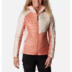 Columbia chaqueta con capucha columbia coral oscuro/flor de durazno para mujer platino DV66DP10201 flor de durazno coral oscuro