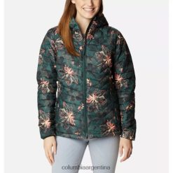 Columbia Chaqueta con capucha y aislamiento Powder Lite para mujer con estampado aureliano de abeto Columbia DV66DP11514 estampado aureliano de abeto