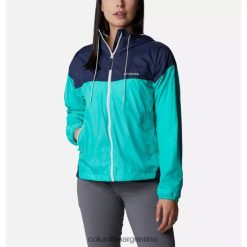 Columbia Chaqueta cortavientos con forro polar Flash Challenger para mujer Columbia Electric Turquesa/Nocturno DV66DP9345 turquesa eléctrica nocturna