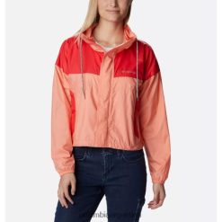 Columbia Chaqueta cortavientos corta Columbia Flash Challenger para mujer arrecife de coral/hibisco rojo DV66DP9362 arrecife de coral hibisco rojo