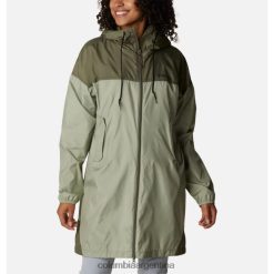 Columbia chaqueta cortavientos larga flash Challenger para mujer safari/verde piedra columbia DV66DP3778 safari piedra verde