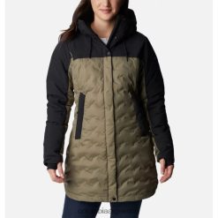 Columbia Chaqueta de plumón de media altura Columbia Mountain Croo II para mujer verde piedra/negro DV66DP10091 piedra verde negro
