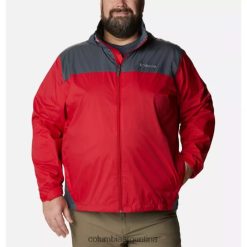 Columbia Chaqueta impermeable Glennaker Lake para hombre, rojo montaña/grafito, Big Columbia DV66DP246 grafito rojo montaña