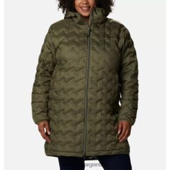 Columbia Chaqueta larga de plumas delta ridge para mujer talla grande columbia verde piedra DV66DP8134 piedra verde
