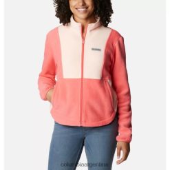 Columbia Chaqueta polar Columbia Benton Springs con bloques de color y cremallera completa para mujer rosa rubor/flor de durazno DV66DP10580 flor de durazno rosa rubor