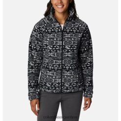 Columbia chaqueta polar con cremallera completa estampada benton springs de columbia a rayas negras de los años 80 DV66DP5471 raya negra de los 80