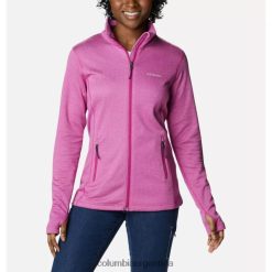 Columbia Chaqueta polar con cremallera completa para mujer Columbia Wild Fucsia Heather Park View Grid DV66DP3475 brezo fucsia salvaje