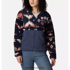 Columbia Chaqueta polar con cremallera completa y capucha sherpa Winter Pass para mujer Night Night Rocky MT Print/Nocturnal Columbia DV66DP10612 rocky mt imprimir nocturno