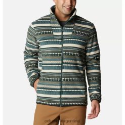 Columbia Chaqueta polar sherpa con estampado de rayas de abeto después de invierno para hombre Columbia DV66DP13872 estampado de rayas apres abeto