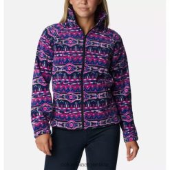 Columbia Columbia chaqueta polar con cremallera completa estampada benton springs para mujer zafiro oscuro raya de los años 80 DV66DP5474 raya de los años 80 de zafiro oscuro