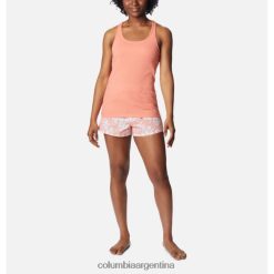 Columbia Conjunto de dormir para mujer, camiseta sin mangas y pantalones cortos, arrecife de coral/columbia floral a orillas del lago DV66DP5890 arrecife de coral / floral a orillas del lago