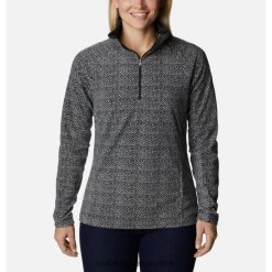 Columbia Jersey con media cremallera y estampado glacial iv para mujer Columbia negra con estampado de espiga DV66DP7318 estampado de espiga negro