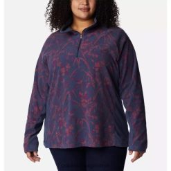 Columbia Jersey con media cremallera y estampado glacial IV para mujer con estampado Columbia Night Herringtones de talla grande DV66DP7327 estampado de herringtones nocturnos