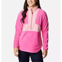 Columbia Jersey de forro polar con media cremallera y bloques de color rosa resistente a prueba para mujer rosa hielo/rosa orquídea columbia DV66DP5188 orquídea rosa hielo rosa