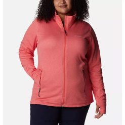 Columbia Jersey polar Columbia Park View Grid con cremallera completa para mujer talla grande rosa rubor jaspeado DV66DP8942 rubor rosa brezo