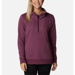 Columbia Jersey polar con cremallera Hart Mountain Quarter para mujer Columbia Marionberry Heather DV66DP5157 brezo marionberry