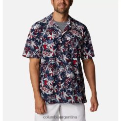 Columbia La mejor camisa de manga corta de columbia pfg trollers con estampado de peces y fuegos artificiales en azul marino colegiado DV66DP5915 estampado de peces de fuegos artificiales azul marino