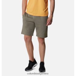 Columbia pantalones cortos de lana con logo de columbia para hombre verde piedra jaspeado columbia DV66DP13444 brezo verde piedra