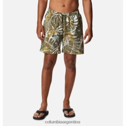 Columbia Pantalones cortos de verano para hombre Columbia Stone Green King Palms Multi DV66DP2821 piedra verde rey palmas multi